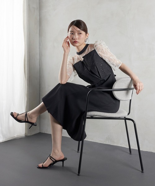 Kana(カナ)の「スパンコール刺繍レースラメドレス パーティー 結婚式 お呼ばれ オケージョン(ドレス・レディース・ネイビー/ブラック/ブルー系その他/モーブ系・M)」の1枚目の写真