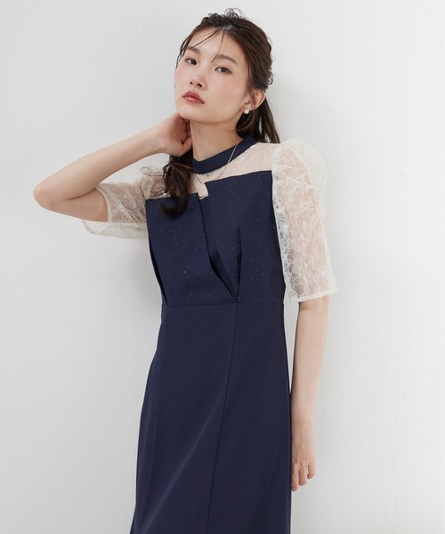 Kana(カナ)の「スパンコール刺繍レースラメドレス パーティー 結婚式 お呼ばれ オケージョン(ドレス・レディース・ネイビー/ブラック/ブルー系その他/モーブ系・M)」の22枚目の写真