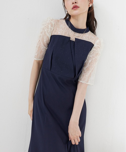 Kana(カナ)の「スパンコール刺繍レースラメドレス パーティー 結婚式 お呼ばれ オケージョン(ドレス・レディース・ネイビー/ブラック/ブルー系その他/モーブ系・M)」の19枚目の写真