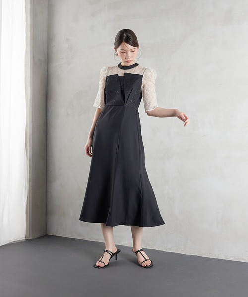 Kana(カナ)の「スパンコール刺繍レースラメドレス パーティー 結婚式 お呼ばれ オケージョン(ドレス・レディース・ネイビー/ブラック/ブルー系その他/モーブ系・M)」の15枚目の写真