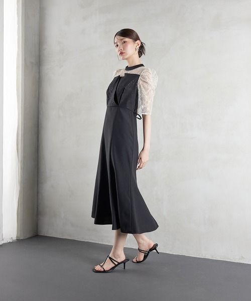 Kana(カナ)の「スパンコール刺繍レースラメドレス パーティー 結婚式 お呼ばれ オケージョン(ドレス・レディース・ネイビー/ブラック/ブルー系その他/モーブ系・M)」の16枚目の写真