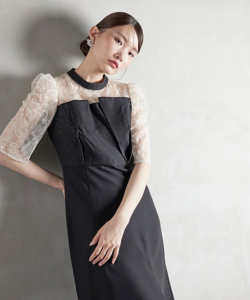 Kana(カナ)の「スパンコール刺繍レースラメドレス パーティー 結婚式 お呼ばれ オケージョン(ドレス・レディース・ネイビー/ブラック/ブルー系その他/モーブ系・M)」の14枚目の写真