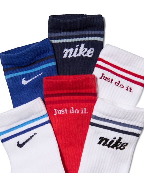 NIKE(ナイキ)の「ナイキ エブリデイ キッズ クッションド クルー ソックス (6足) / Nike Everyday Kids' Cushioned Crew Socks (6 Pairs) IV6017-902 Multi-Color(ソックス/靴下・キッズ・マルチ・23-25)」の2枚目の写真