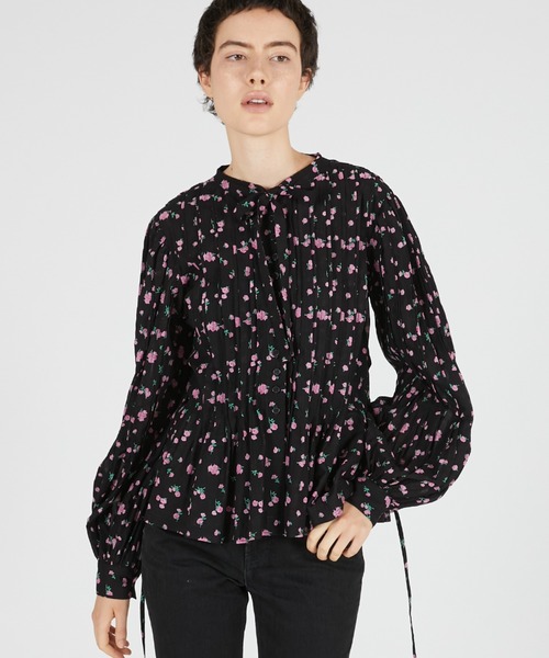 crinkle crinkle crinkle（クリンクルクリンクルクリンクル）の「ハンドタックフレアブラウス / 【crinkle crinkle crinkle】 hand tuck flare blouse（シャツ/ブラウス・レディース・ブラック/マルチ・FREE）」の14枚目の写真