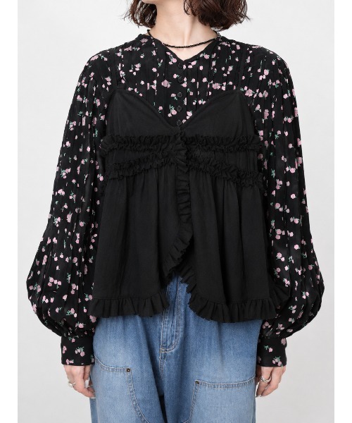 crinkle crinkle crinkle（クリンクルクリンクルクリンクル）の「ハンドタックフレアブラウス / 【crinkle crinkle crinkle】 hand tuck flare blouse（シャツ/ブラウス・レディース・ブラック/マルチ・FREE）」の18枚目の写真