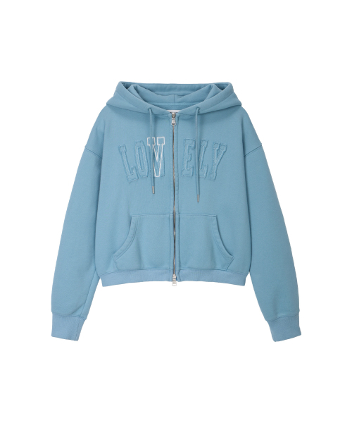 NOHANT（ノアン）の「LONELY/LOVELY クロップフーディ ジップアップ スカイブルー（パーカー・レディース・スカイブルー・SMALL/MEDIUM）」の7枚目の写真