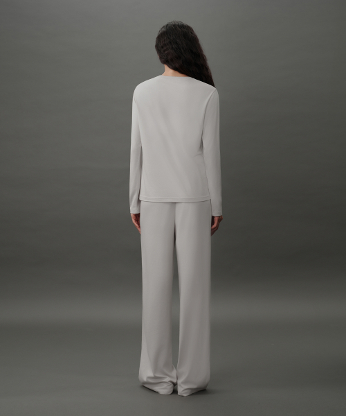 MUSINSA STANDARD WOMAN（ムシンサスタンダードウーマン）の「[リカバリー] ウィメンズ 長袖パンツセット [ダスティクリーム]（Tシャツ/カットソー・レディース・その他・SMALL/MEDIUM/LARGE/X-SMALL）」の3枚目の写真