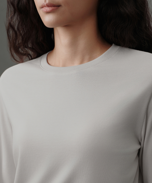 MUSINSA STANDARD WOMAN（ムシンサスタンダードウーマン）の「[リカバリー] ウィメンズ 長袖パンツセット [ダスティクリーム]（Tシャツ/カットソー・レディース・その他・SMALL/MEDIUM/LARGE/X-SMALL）」の7枚目の写真