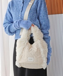 フェイクファー×キルティング2wayトートバッグ