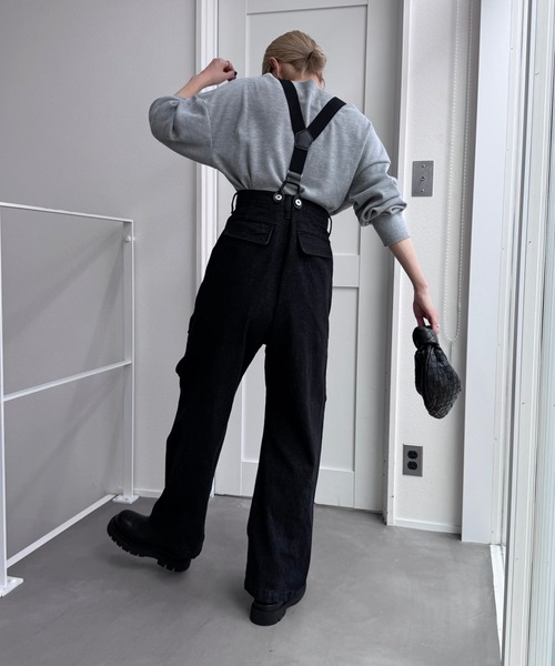 CFT.(シフト)の「デニムサスペンダーカーゴパンツ(カーゴパンツ・レディース・ブラック/インディゴブルー・FREE)」の6枚目の写真