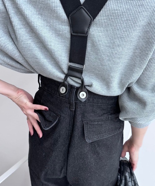 CFT.(シフト)の「デニムサスペンダーカーゴパンツ(カーゴパンツ・レディース・ブラック/インディゴブルー・FREE)」の10枚目の写真