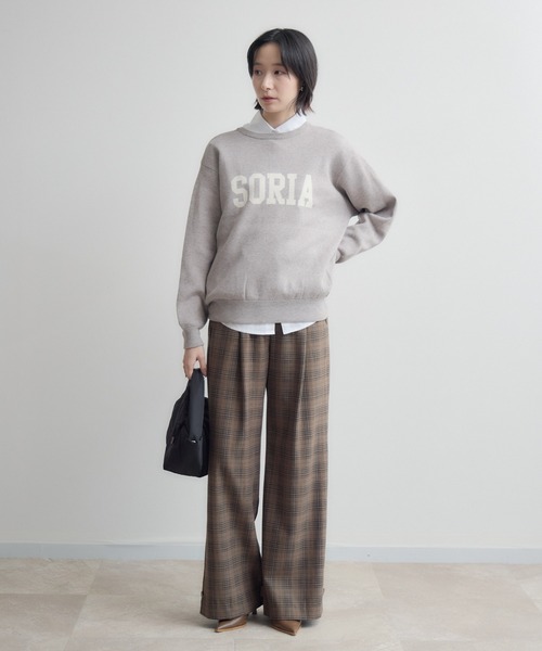 Paradise Picnic（パラダイスピクニック）の「cloche ヘンリーネック前後2WAYロゴニット（ニット/セーター・レディース・ベージュ/グリーン/ブラック・FREE）」の16枚目の写真