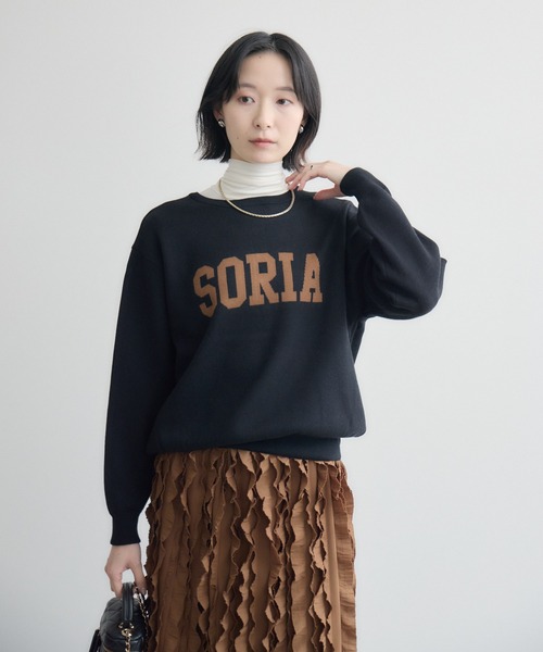 Paradise Picnic（パラダイスピクニック）の「cloche ヘンリーネック前後2WAYロゴニット（ニット/セーター・レディース・ベージュ/グリーン/ブラック・FREE）」の22枚目の写真
