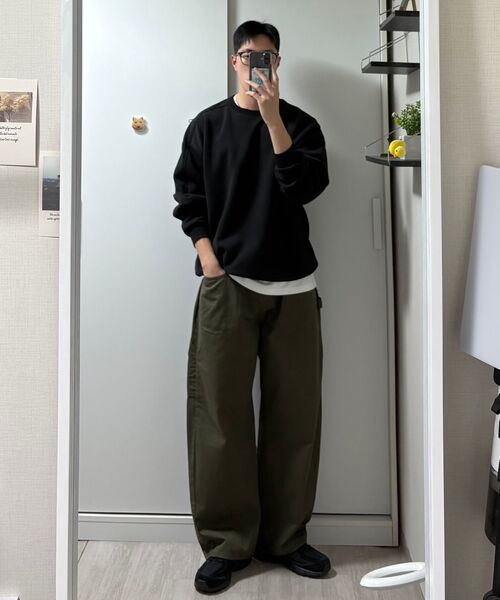 UNTAPPED STUDIO（アンタップドスタジオ）の「340Gエッセンシャルサイド切り替えオーバーサイズスウェットTシャツ3カラー（スウェット・レディース・ブラック/ミックスグレー/ネイビー・SMALL/LARGE/X-LARGE/XX-LARGE/MEDIUM）」の16枚目の写真