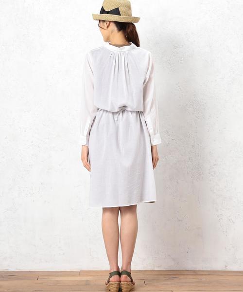 green label relaxing（グリーンレーベルリラクシング）の「KC TEN/C/L シャツ ワンピース◆（シャツワンピース・レディース・オフホワイト/ベージュ/オリーブ/ネイビー・FREE）」の5枚目の写真