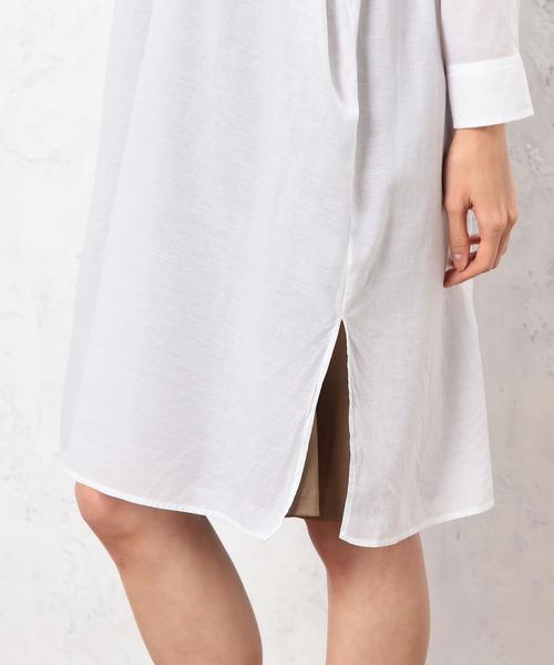 green label relaxing（グリーンレーベルリラクシング）の「KC TEN/C/L シャツ ワンピース◆（シャツワンピース・レディース・オフホワイト/ベージュ/オリーブ/ネイビー・FREE）」の20枚目の写真