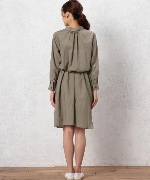 green label relaxing（グリーンレーベルリラクシング）の「KC TEN/C/L シャツ ワンピース◆（シャツワンピース・レディース・オフホワイト/ベージュ/オリーブ/ネイビー・FREE）」の14枚目の写真