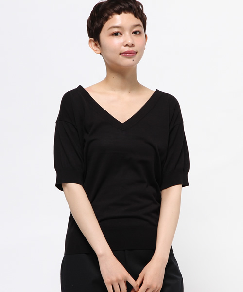 N.（N. Natural Beauty Basic）（エヌエヌナチュラルビューティーベーシック）の「綿モダールハイツイストニット（ニット/セーター・レディース・イエロー/ネイビー/ホワイト/ブラウン/ブラック・MEDIUM）」の19枚目の写真