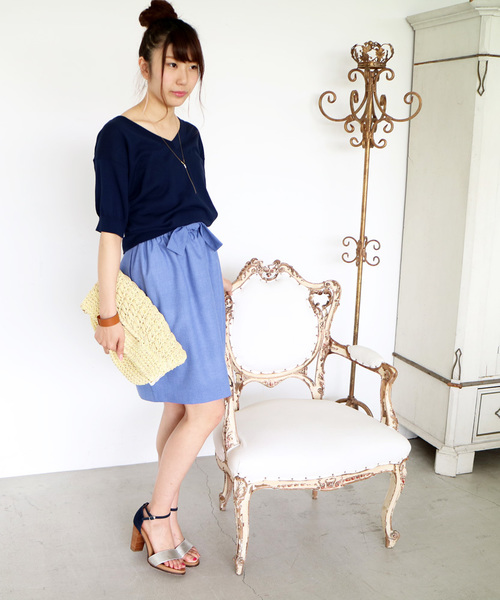 N.（N. Natural Beauty Basic）（エヌエヌナチュラルビューティーベーシック）の「綿モダールハイツイストニット（ニット/セーター・レディース・イエロー/ネイビー/ホワイト/ブラウン/ブラック・MEDIUM）」の14枚目の写真