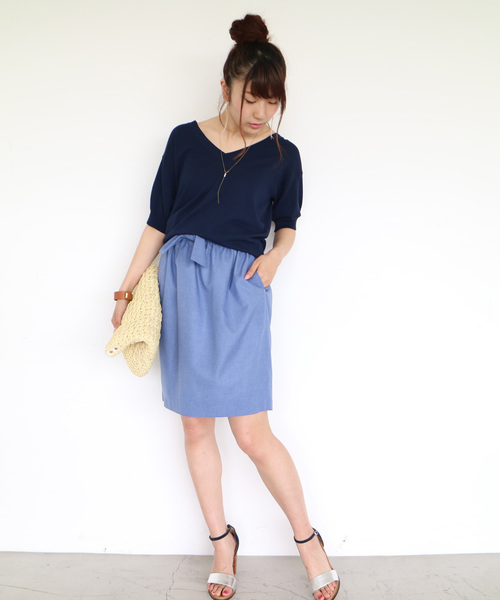 N.（N. Natural Beauty Basic）（エヌエヌナチュラルビューティーベーシック）の「綿モダールハイツイストニット（ニット/セーター・レディース・イエロー/ネイビー/ホワイト/ブラウン/ブラック・MEDIUM）」の13枚目の写真