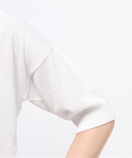 N.（N. Natural Beauty Basic）（エヌエヌナチュラルビューティーベーシック）の「綿モダールハイツイストニット（ニット/セーター・レディース・イエロー/ネイビー/ホワイト/ブラウン/ブラック・MEDIUM）」の10枚目の写真