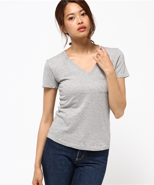 COLONY 2139（コロニートゥーワンスリーナイン）の「天竺コットンVネック半袖Tシャツ（Tシャツ/カットソー・レディース・ブラック/グレー/ホワイト・SMALL/MEDIUM/LARGE）」の12枚目の写真