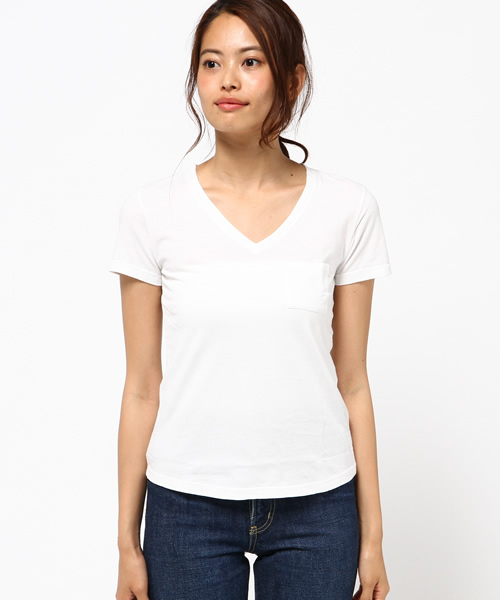 COLONY 2139（コロニートゥーワンスリーナイン）の「天竺コットンVネック半袖Tシャツ（Tシャツ/カットソー・レディース・ブラック/グレー/ホワイト・SMALL/MEDIUM/LARGE）」の7枚目の写真