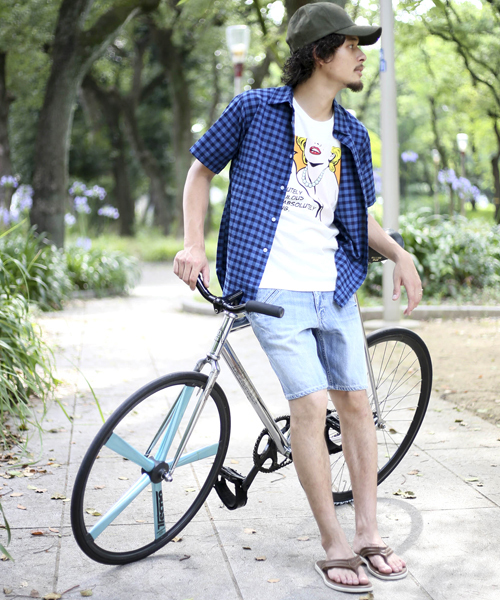 Denime（ドゥニーム）の「インディゴチェック半袖シャツ（シャツ/ブラウス・メンズ・ライトインディゴブルー/インディゴブルー・MEDIUM/LARGE/X-LARGE）」の15枚目の写真