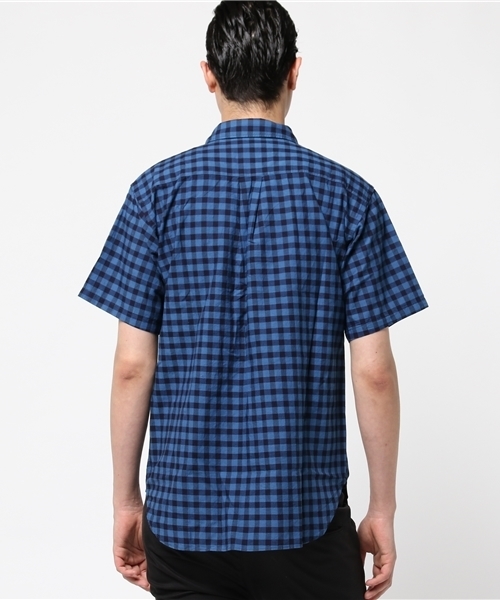 Denime（ドゥニーム）の「インディゴチェック半袖シャツ（シャツ/ブラウス・メンズ・ライトインディゴブルー/インディゴブルー・MEDIUM/LARGE/X-LARGE）」の4枚目の写真