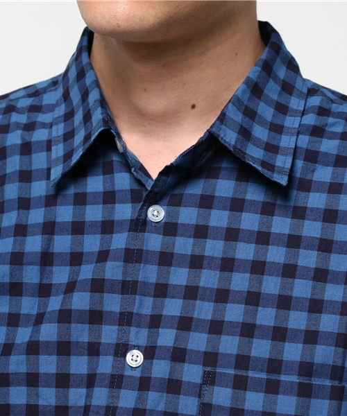 Denime（ドゥニーム）の「インディゴチェック半袖シャツ（シャツ/ブラウス・メンズ・ライトインディゴブルー/インディゴブルー・MEDIUM/LARGE/X-LARGE）」の5枚目の写真