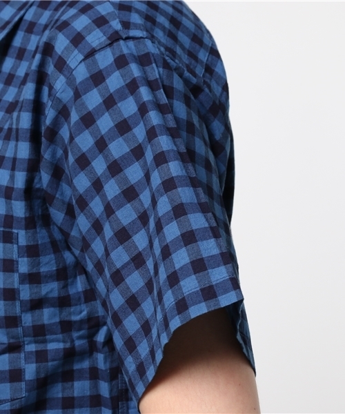 Denime（ドゥニーム）の「インディゴチェック半袖シャツ（シャツ/ブラウス・メンズ・ライトインディゴブルー/インディゴブルー・MEDIUM/LARGE/X-LARGE）」の6枚目の写真