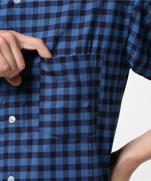Denime（ドゥニーム）の「インディゴチェック半袖シャツ（シャツ/ブラウス・メンズ・ライトインディゴブルー/インディゴブルー・MEDIUM/LARGE/X-LARGE）」の7枚目の写真