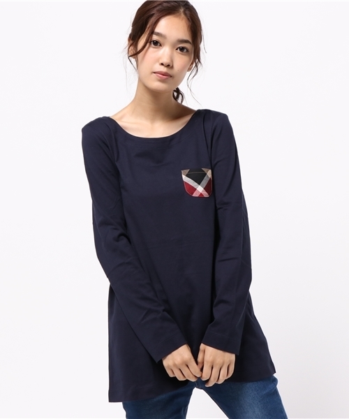 BLUE LABEL CRESTBRIDGE（ブルーレーベルクレストブリッジ）の「クレストブリッジチェックポケット付き　チュニック（チュニック・レディース・グレー/ネイビー/ブラック/レッド/オフホワイト・38/40）」の5枚目の写真