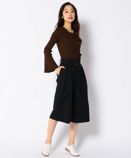 Khaju(カージュ)の「Khaju:フレアスリーブプルオーバー(ニット/セーター・レディース・オフホワイト/ブラウン・ONE SIZE)」の10枚目の写真