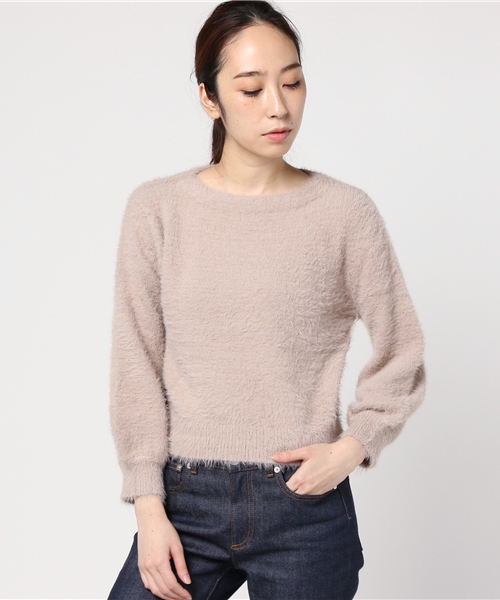 archives（アルシーヴ）の「シャギーボートネックプルオーバー（ニット/セーター・レディース・オフホワイト/グレー/キャメル・MEDIUM）」の10枚目の写真