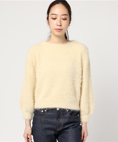 archives（アルシーヴ）の「シャギーボートネックプルオーバー（ニット/セーター・レディース・オフホワイト/グレー/キャメル・MEDIUM）」の4枚目の写真