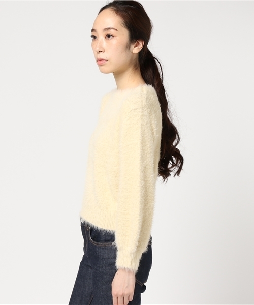 archives（アルシーヴ）の「シャギーボートネックプルオーバー（ニット/セーター・レディース・オフホワイト/グレー/キャメル・MEDIUM）」の5枚目の写真