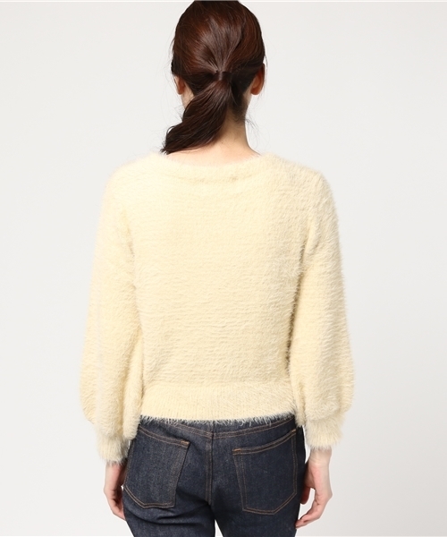 archives（アルシーヴ）の「シャギーボートネックプルオーバー（ニット/セーター・レディース・オフホワイト/グレー/キャメル・MEDIUM）」の6枚目の写真