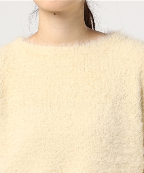 archives（アルシーヴ）の「シャギーボートネックプルオーバー（ニット/セーター・レディース・オフホワイト/グレー/キャメル・MEDIUM）」の7枚目の写真