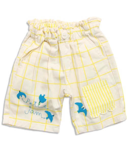 Petit jam（プチジャム）の「無地とチェックの窓ポケットデニムパンツ 5分丈（デニムパンツ・キッズ・ブルー/サックスブルー/キナリ・95/100/120/90/80/110/130）」の13枚目の写真