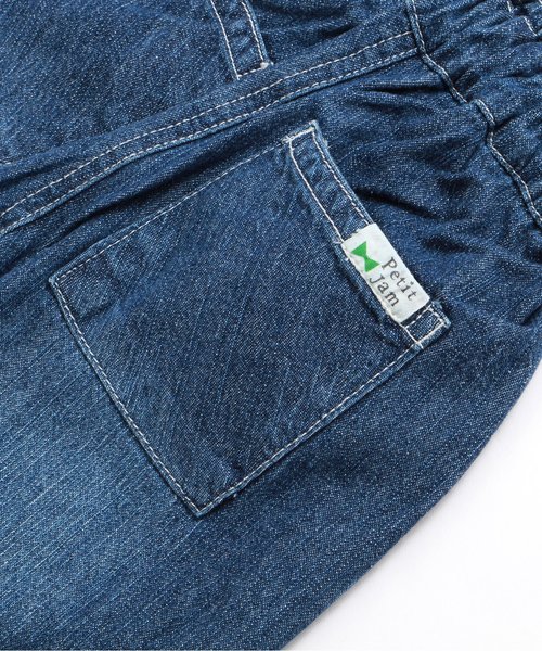 Petit jam（プチジャム）の「無地とチェックの窓ポケットデニムパンツ 5分丈（デニムパンツ・キッズ・ブルー/サックスブルー/キナリ・95/100/120/90/80/110/130）」の14枚目の写真