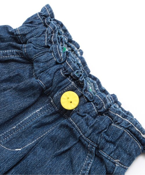 Petit jam（プチジャム）の「無地とチェックの窓ポケットデニムパンツ 5分丈（デニムパンツ・キッズ・ブルー/サックスブルー/キナリ・95/100/120/90/80/110/130）」の9枚目の写真
