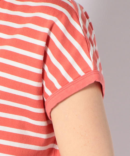SHIPS Days(シップスデイズ)の「SHIPS Days STANDARD: ソフトコットン TEE (ボーダー)(Tシャツ/カットソー・レディース・ホワイト/ピンク/ダークオリーブ/ネイビー・M~L/S~M)」の11枚目の写真