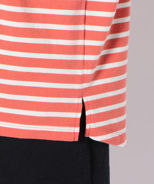 SHIPS Days(シップスデイズ)の「SHIPS Days STANDARD: ソフトコットン TEE (ボーダー)(Tシャツ/カットソー・レディース・ホワイト/ピンク/ダークオリーブ/ネイビー・M~L/S~M)」の12枚目の写真