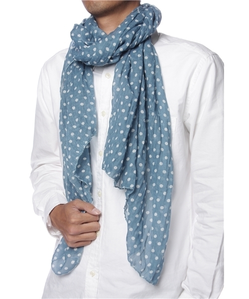 603（ロクマルサン）の「603 ドットストール（ストール/ショール・メンズ・オフホワイト/ブラック/ブルー/イエロー/ピンク・FREE）」の8枚目の写真