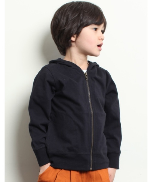 RUGGEDWORKS（ラゲッドワークス）の「天竺ジップパーカーカーディガン（パーカー・キッズ・ネイビー/ピンク系その他/イエロー/グレー/オフホワイト/ブラック・80ｃｍ/90cm/110cm/120cm/130cm/140cm/150cm/100cm）」の3枚目の写真