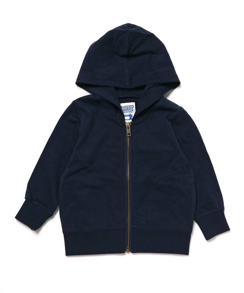 RUGGEDWORKS（ラゲッドワークス）の「天竺ジップパーカーカーディガン（パーカー・キッズ・ネイビー/ピンク系その他/イエロー/グレー/オフホワイト/ブラック・80ｃｍ/90cm/110cm/120cm/130cm/140cm/150cm/100cm）」の5枚目の写真