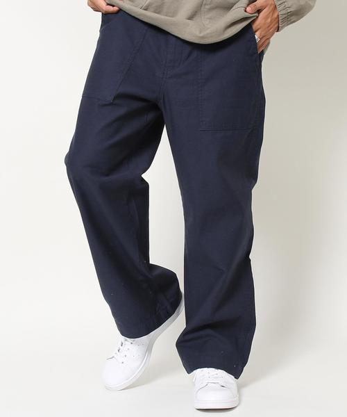 coen（コーエン）の「バックサテンワイドベイカーパンツ（その他パンツ・メンズ・ネイビー/オリーブ・LARGE/MEDIUM/SMALL/X-LARGE）」の2枚目の写真