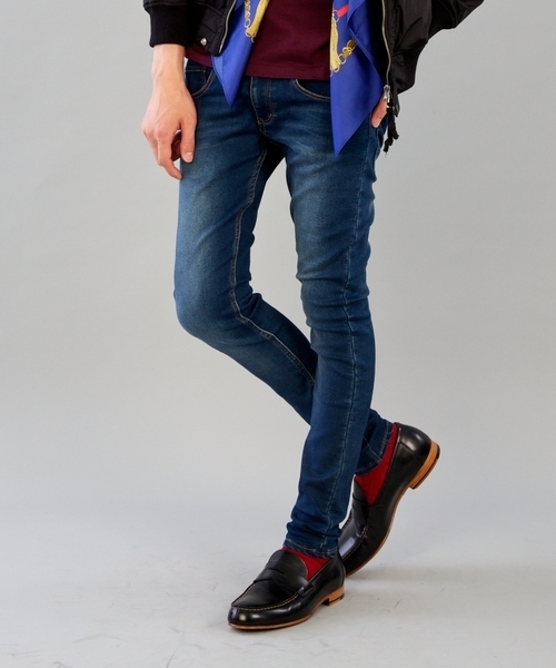 MONKEY TIME（モンキータイム）の「MT∴ ハイパーストレッチ デニム 911/ジェギンズ　（デニムパンツ・メンズ・ブラック/ネイビー・SMALL/MEDIUM/LARGE）」の2枚目の写真