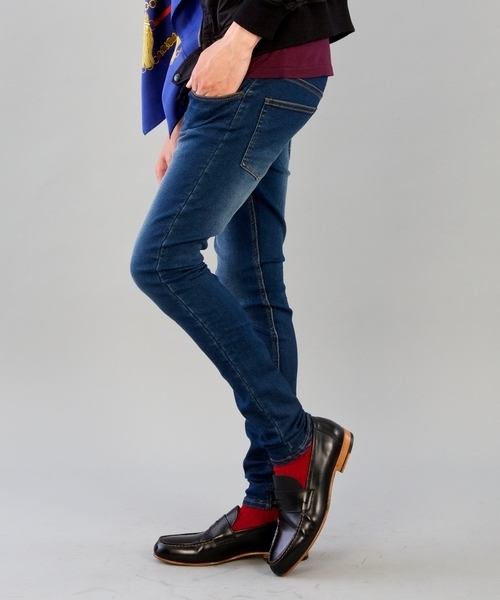 MONKEY TIME（モンキータイム）の「MT∴ ハイパーストレッチ デニム 911/ジェギンズ　（デニムパンツ・メンズ・ブラック/ネイビー・SMALL/MEDIUM/LARGE）」の3枚目の写真